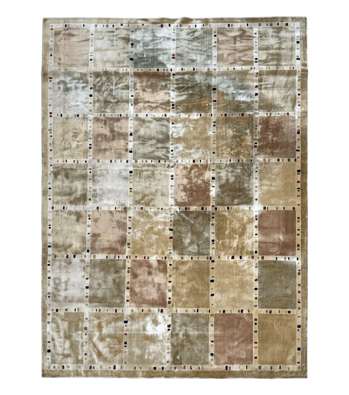 Large Wool Rug 10x13, Panel Design, Modern Contemporary Carpet - Jewel Rugs