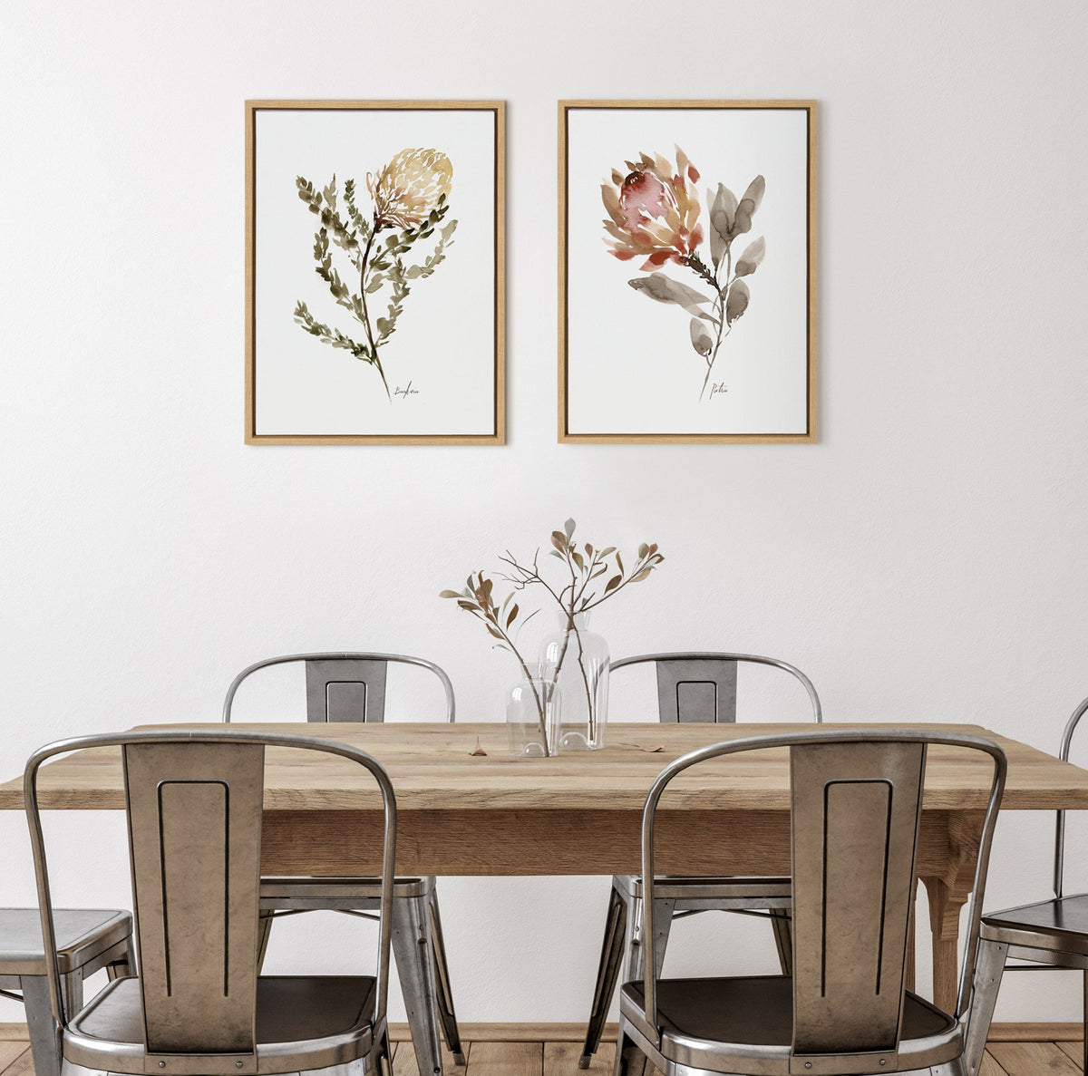Sylvie Wild King Protea Framed Canvas by Sara Berrenson