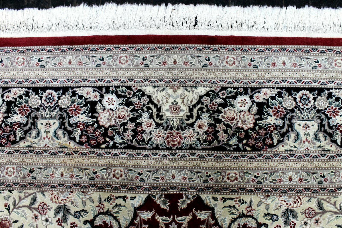 Pakistani Chobi Rug 9x12 | Red, Ivory & Navy | Hand-Knotted Wool - Rugistan, view 12