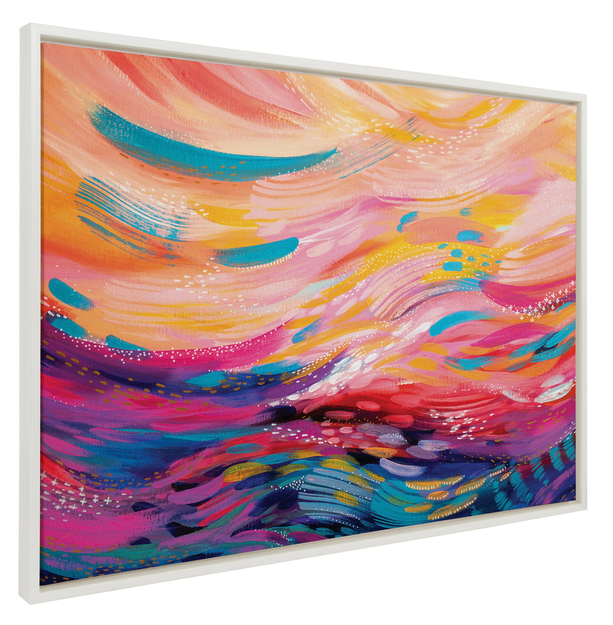 Sylvie Brush Strokes 90 Framed Canvas by Jessi Raulet of Ettavee