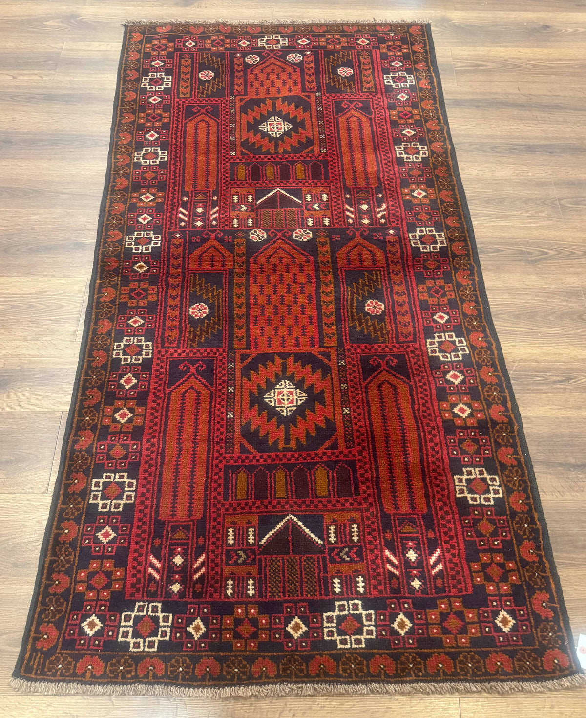 Afghan Rug 3x7, Balouch Carpet, Tribal Rug, Red, New - Jewel Rugs, view 2