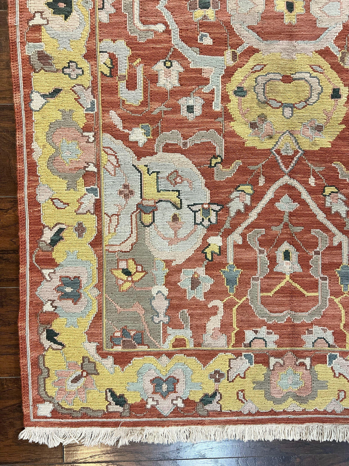 Turkish Flatweave Kilim Rug 4x6, Geometric Wool Handmade Carpet, Vintage - Jewel Rugs, view 9