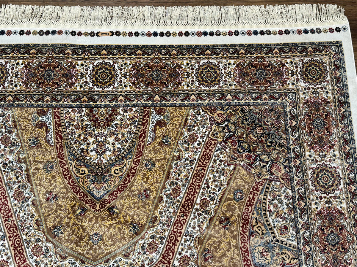 Turkish Silk Rug 5 x 7.6, Dome Design, Bamboo Silk, New - Jewel Rugs, view 5