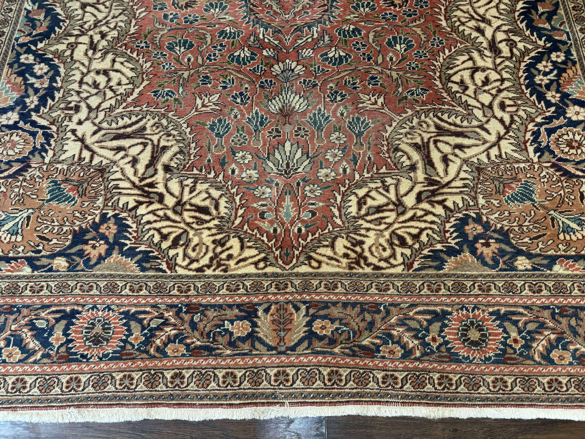 Turkish Kayseri Rug 6x10, Antique Turkish Carpet, Floral Medallion, Oriental Carpet, Red - Jewel Rugs, view 6