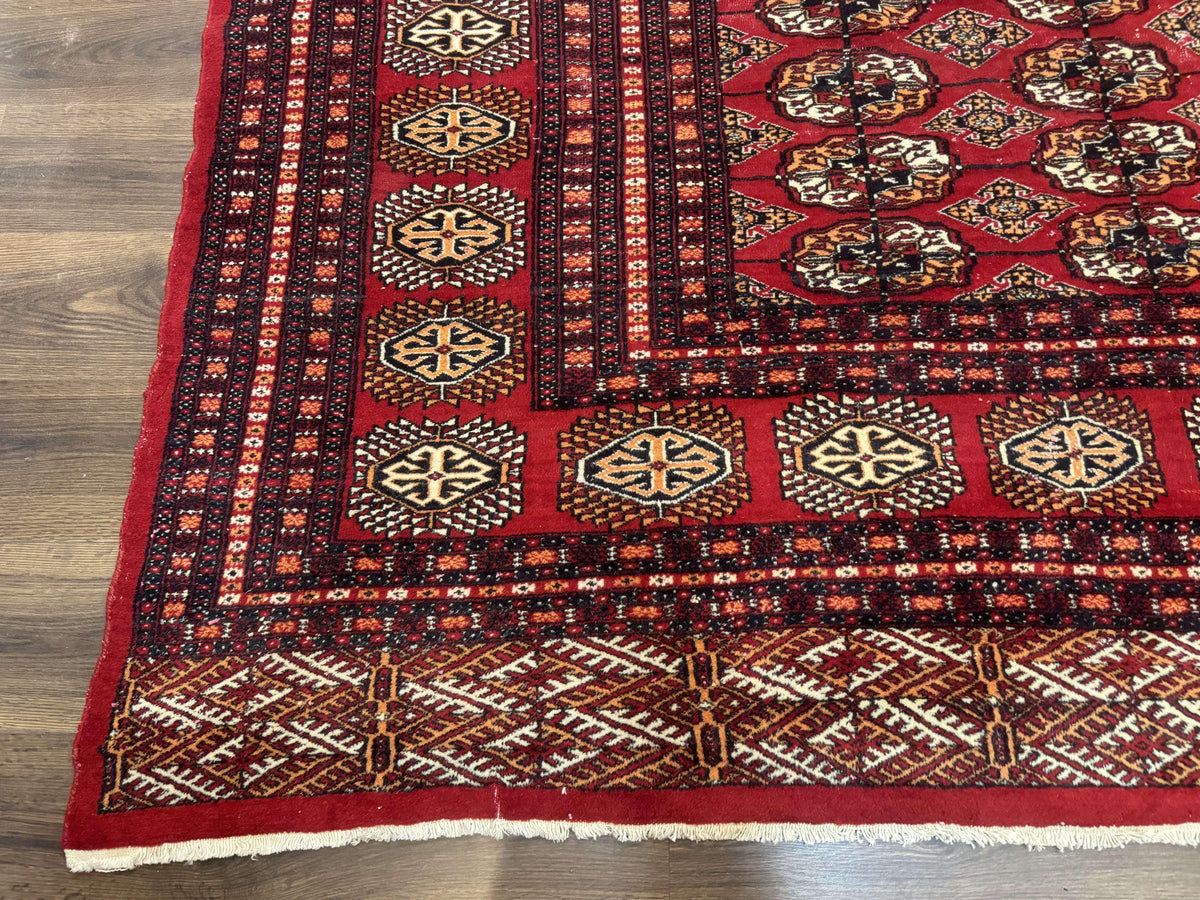 Bokhara Rug 9x12, Red Turkoman Rug, Pakistani Rug, Tribal Carpet, Wool Rug, Red Rug - Jewel Rugs, view 8