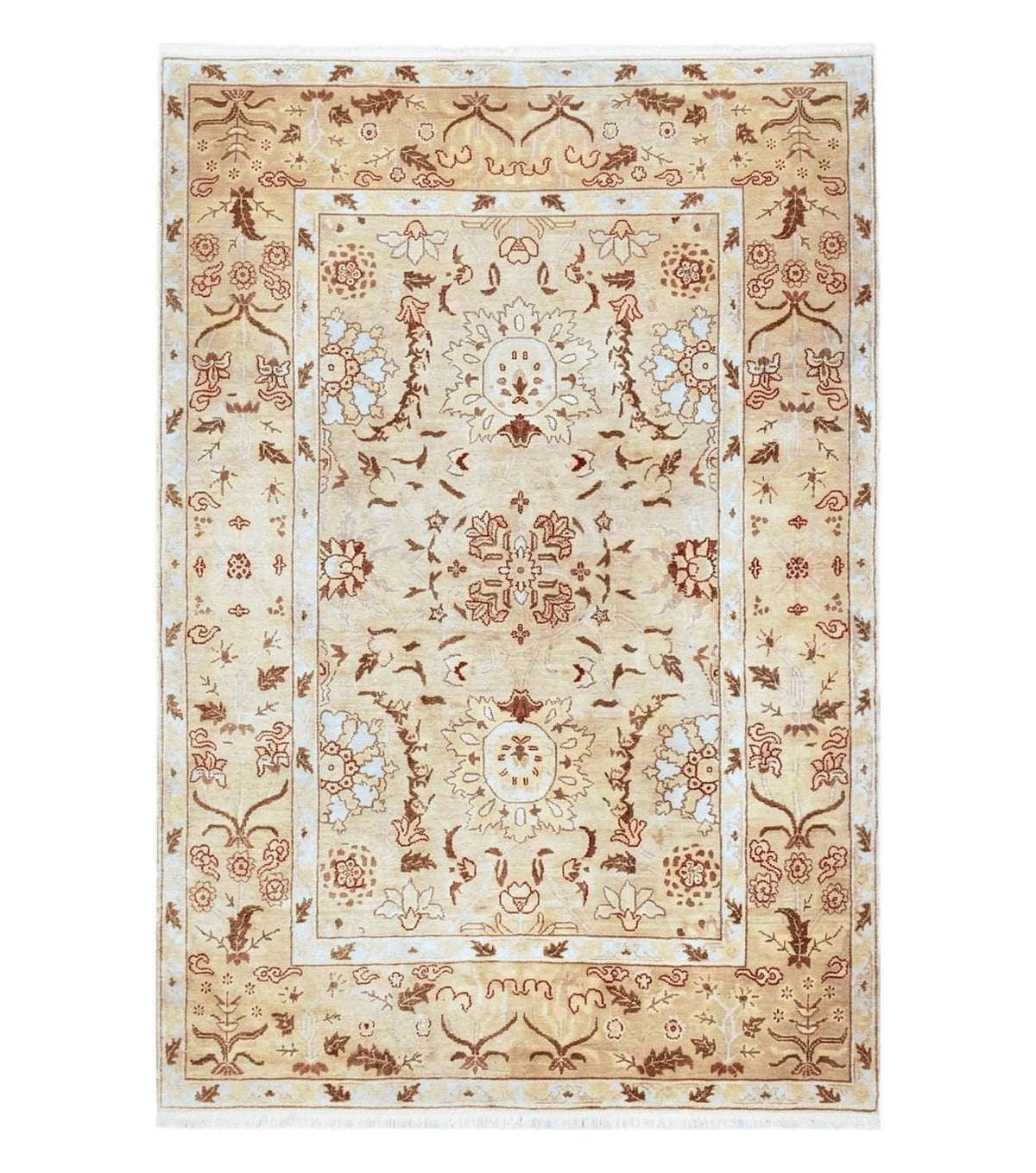 Vintage Turkish Oushak Area Rug 6x9, Wool Hand-Knotted - Jewel Rugs