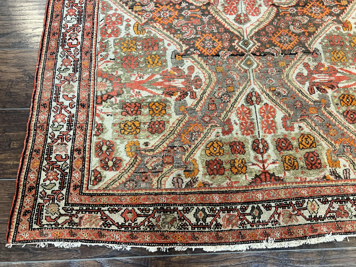 Wonderful Antique Persian Malayer Rug 4x6, Wool Hand Knotted Authentic Oriental Carpet, Very Fine - Jewel Rugs, view 9