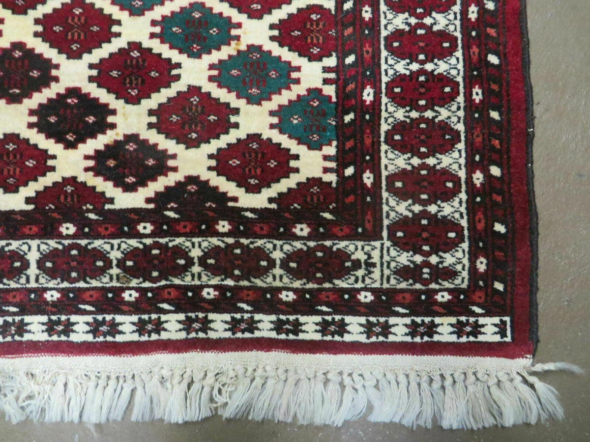 3' X 4' Vintage Handmade Pakistan Bokhara Turkoman Balouch Wool Rug Mat Nice - Jewel Rugs, view 10