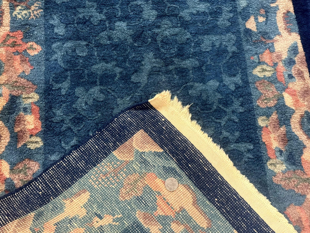 Blue Chinese Wool Rug 2.5 x 4, Peking Rug, Fete Rug, Semi Antique Chinese Carpet - Jewel Rugs, view 11
