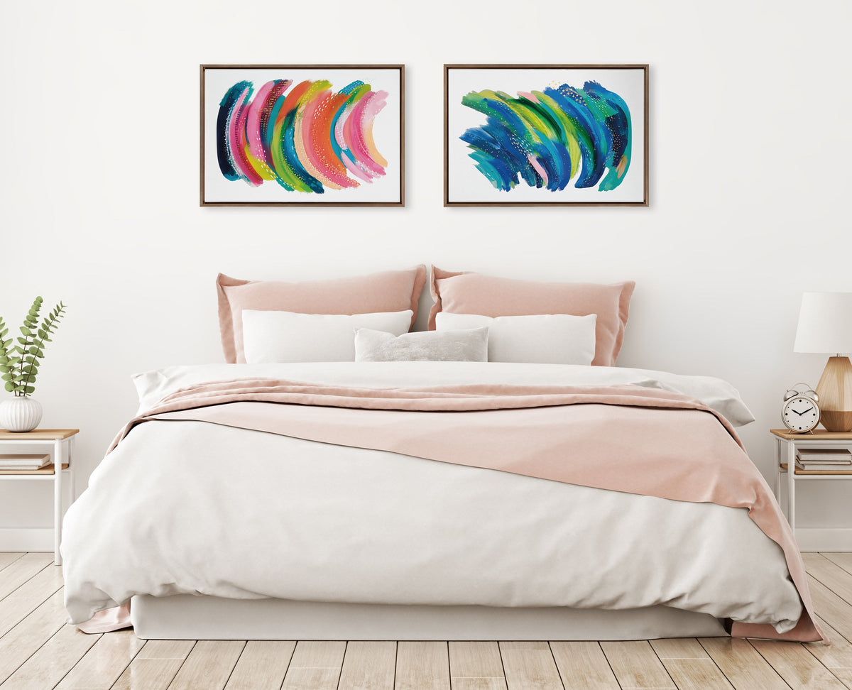 Sylvie Bright Abstract Framed Canvas by Jessi Raulet of Ettavee