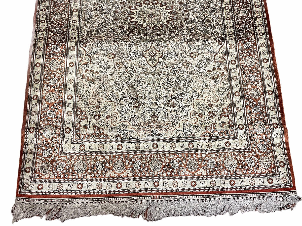 4' X 6' Vintage Fine Handmade Chinese Oriental Silk Rug 400 KPSI Wow - Jewel Rugs, view 5