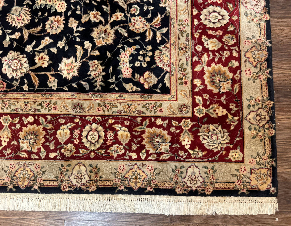 Sino Persian Rug 8x10, Black and Red, Floral Allover - Jewel Rugs, view 9