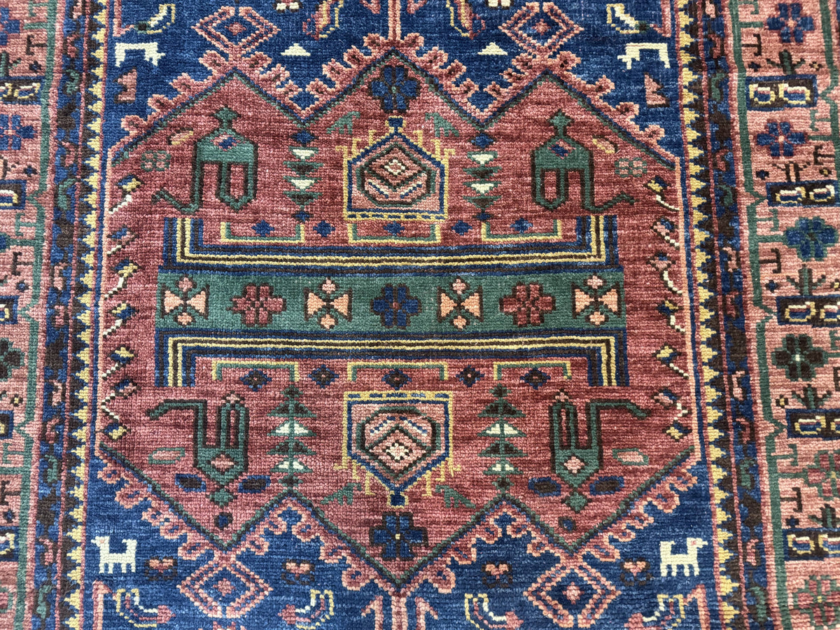 Persian Tribal Heriz Design Rug 6x9, Pottery Barn Rug, Hand Knotted Wool Vintage Rug - Jewel Rugs, view 5