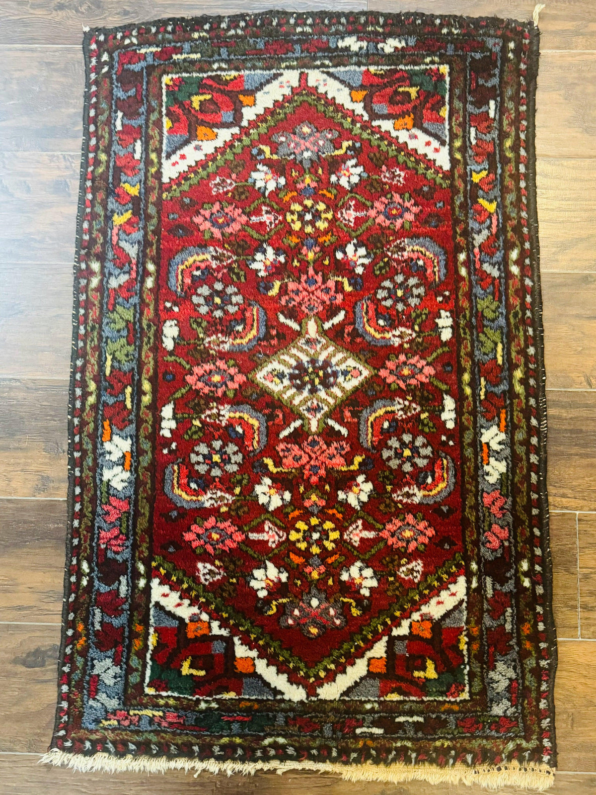Small Red Persian Tribal Rug 2.6 x 4, Wool Rug, Persian Hamadan Rug - Jewel Rugs, view 2