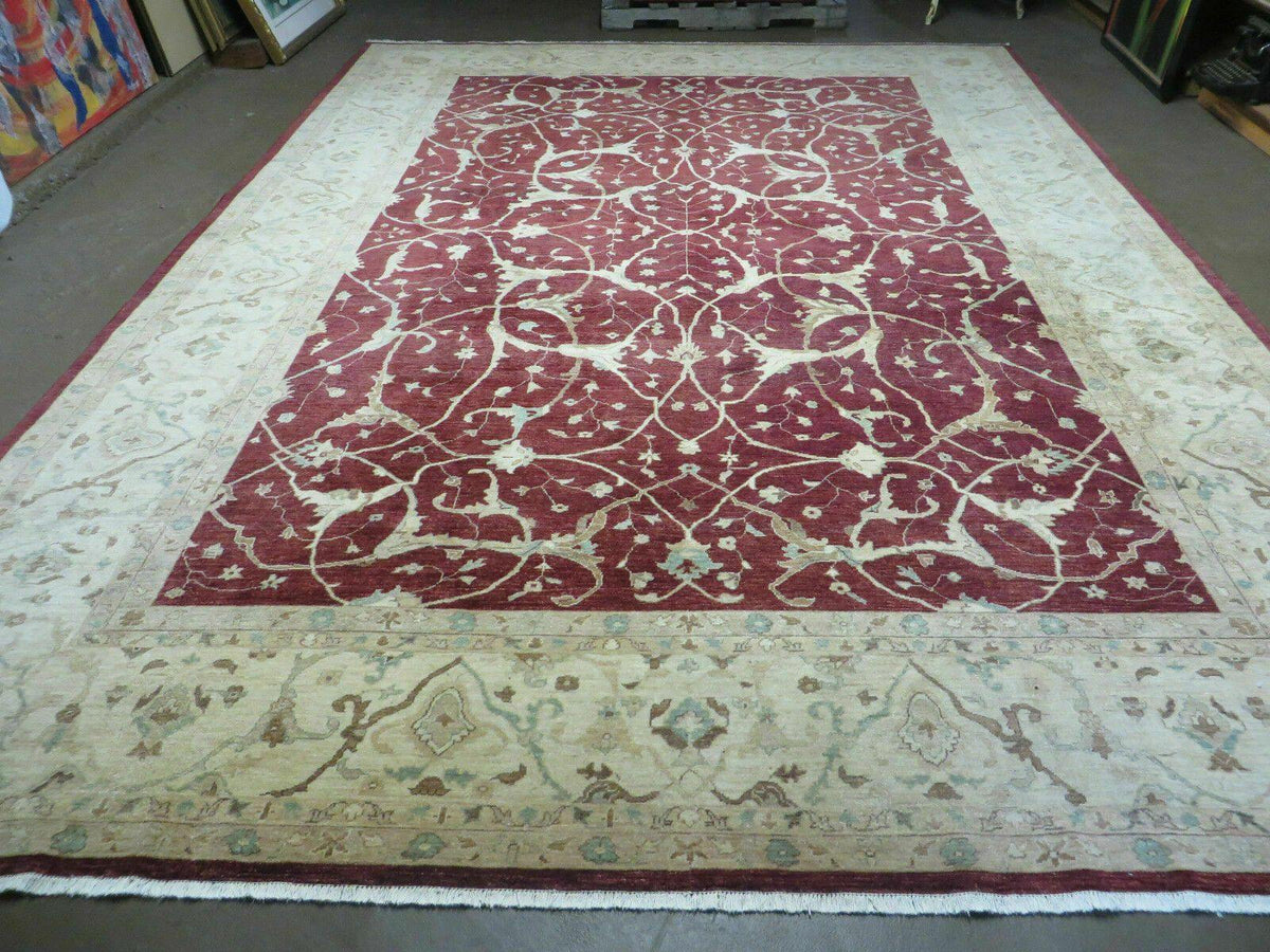 10' X 14' Vintage Handmade PESHAVAR CHOBI Pakistani Agra Wool Carpet Nice - Jewel Rugs, view 2