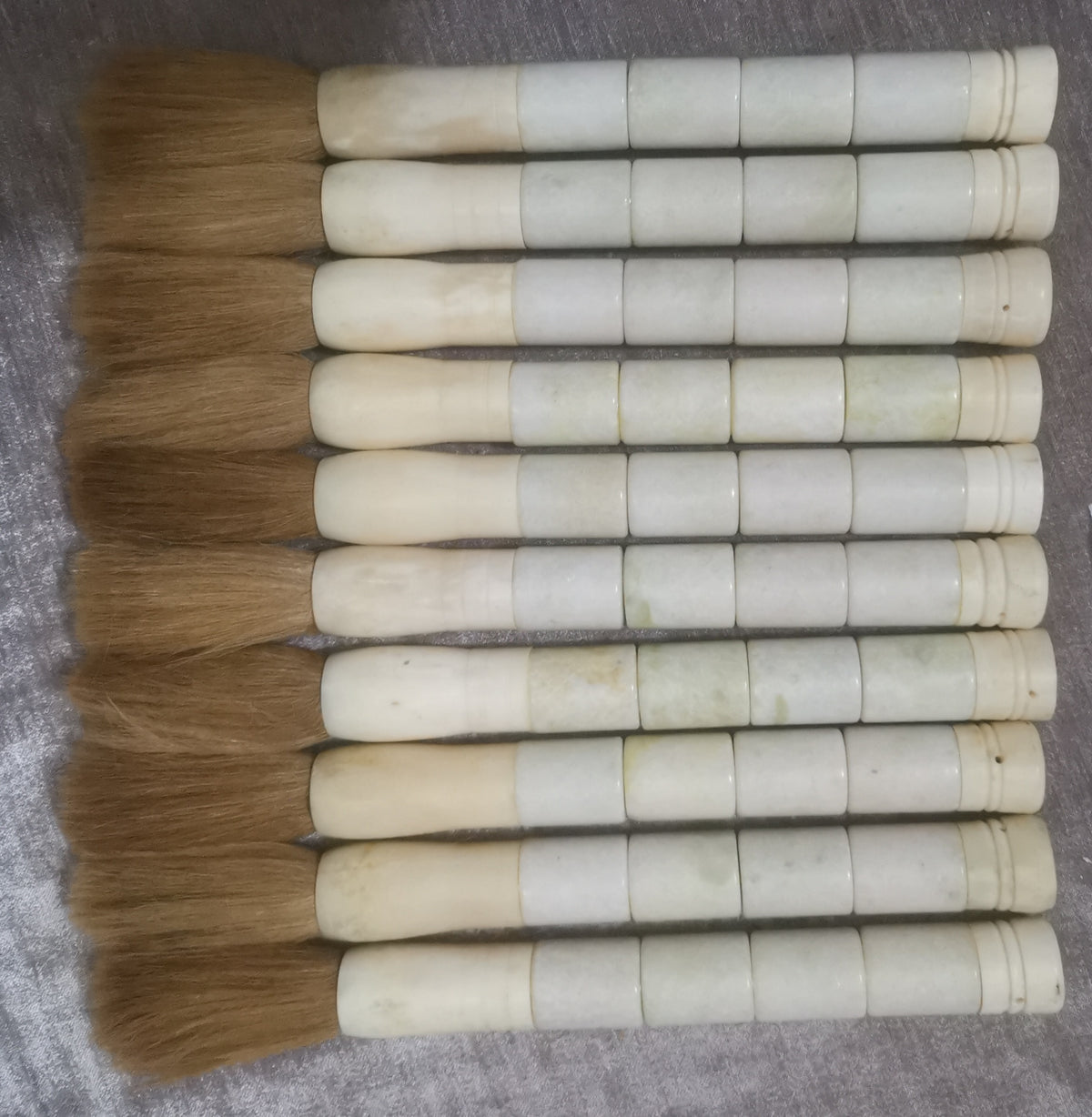 15" White Cylindrical Jade Calligraphy Brush
