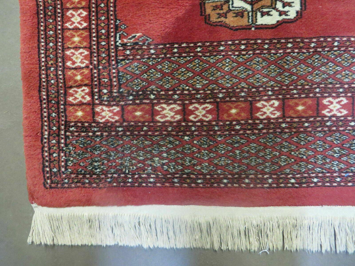 2' 8" X 10' Vintage Handmade Bokhara Turkoman Pakistani Wool Runner Rug Nice - Jewel Rugs, view 9