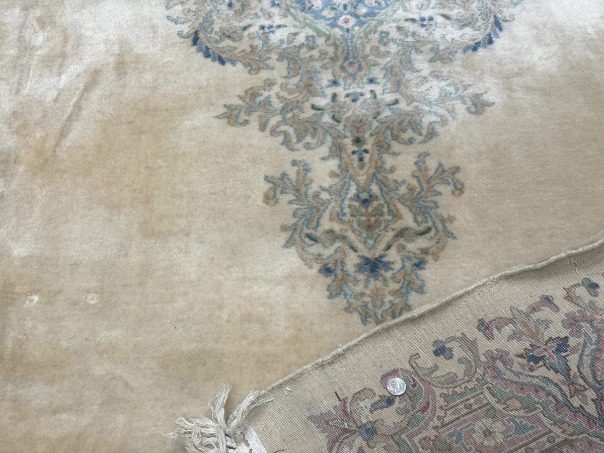 Palace Size Persian Kerman Rug 12x18, Floral Semi Open Field, Signed, Fine 240 KPSI - Jewel Rugs, view 10