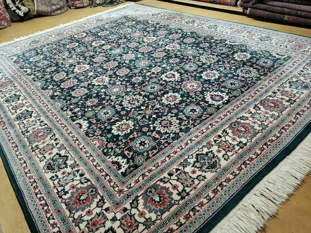 8' X 10' Handmade Indian Oriental Wool Rug Carpet Organic Dye Forest Green Nice - Jewel Rugs, view 2