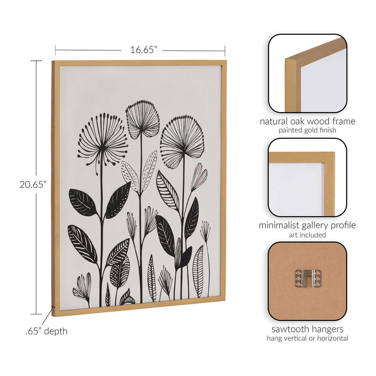 Gallery Simple Modern Linocut Botanicals Print by The Creative Bunch Studio