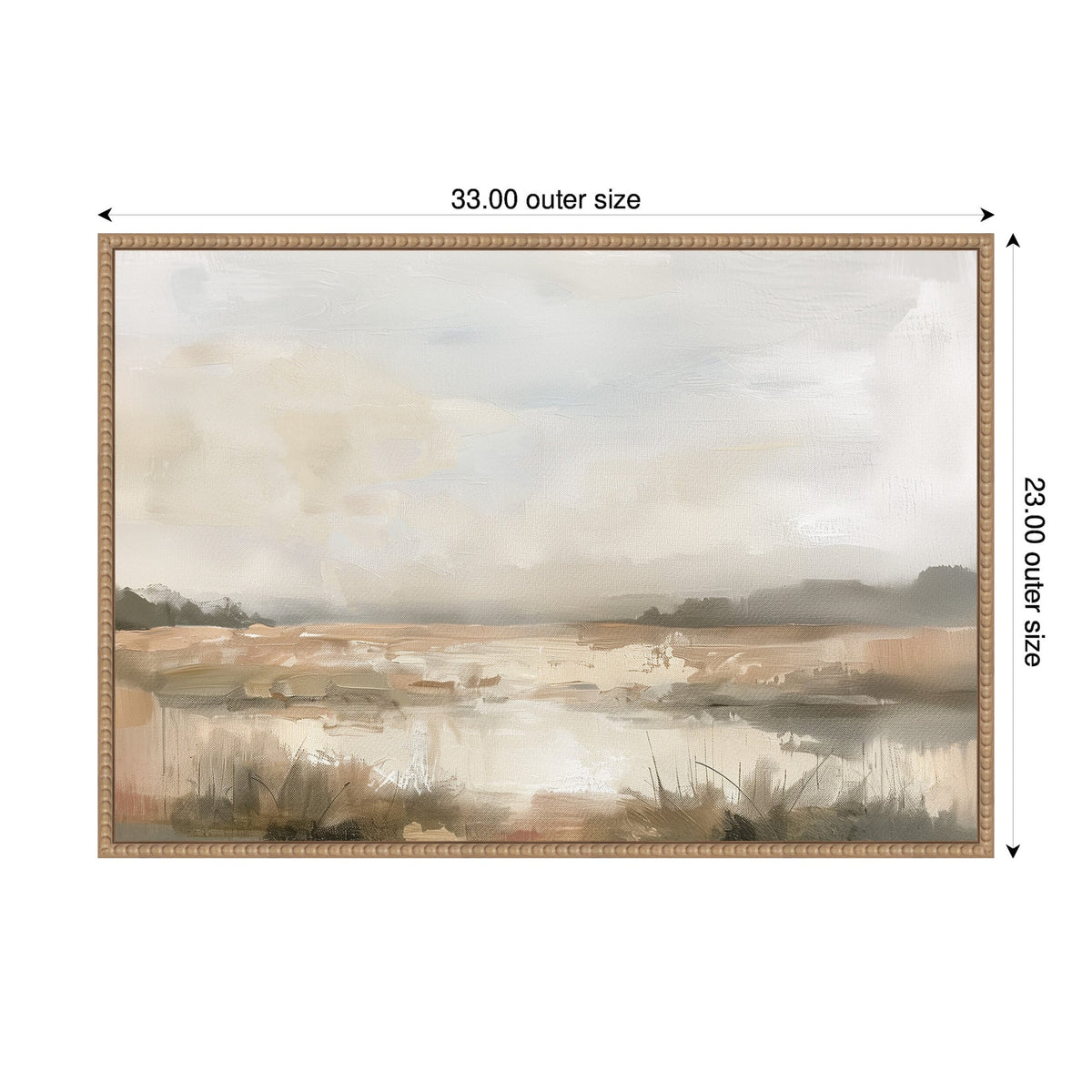 Neutral Abstract Landscape by The Creative Bunch Studio Framed Canvas Wall Art Print
