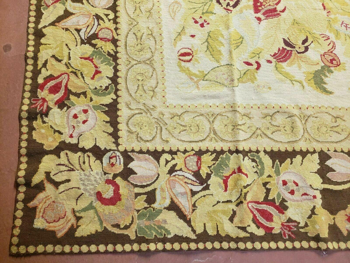 9' X 11' Handmade Chinese Needlepoint Wool Floral Rug Carpet Rose Garden Chic - Jewel Rugs, view 9