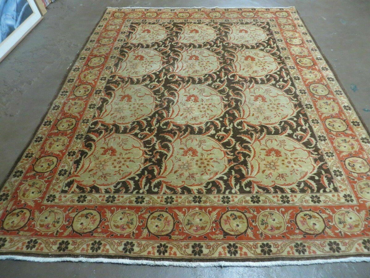 6' X 8' Vintage Handmade Pakistan Floral Oriental Wool Rug Details Organic Nice - Jewel Rugs, view 2