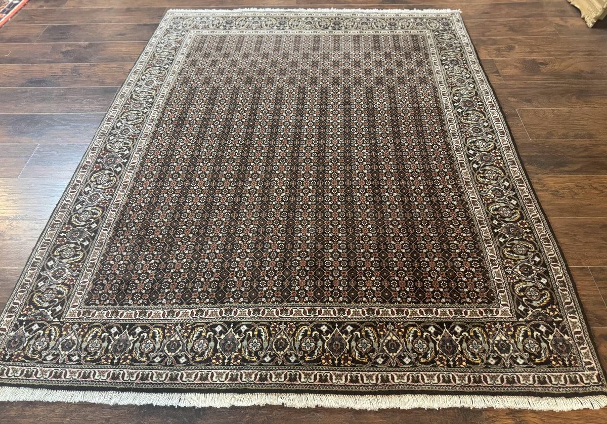 Persian Tabriz Rug 5x7, Black, Allover Pattern - Jewel Rugs, view 2