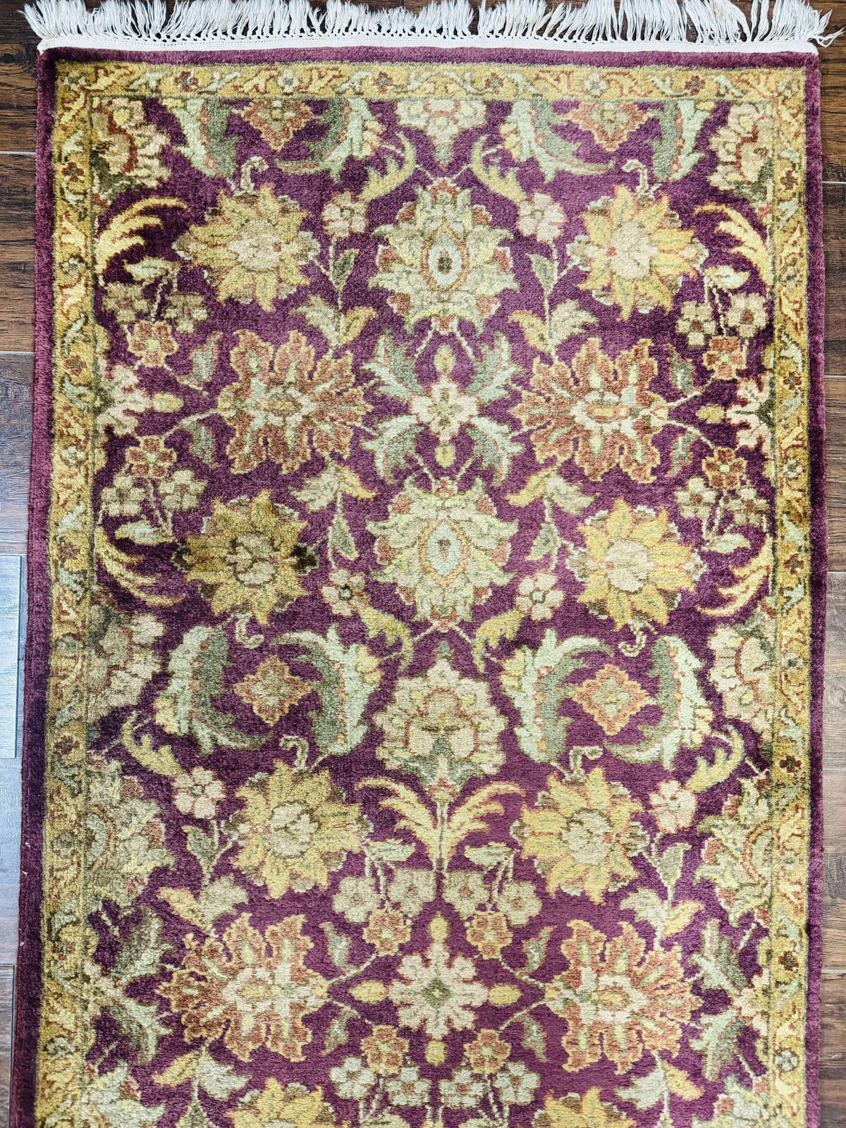 Indian Agra Runner Rug 2.6 x 17.5, Long Runner Rug for Hallway, Floral Handmade - Jewel Rugs, view 3