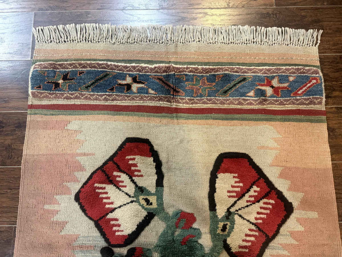 Turkish Kilim Rug 2.5 x 4.7, Flatweave Bohemian Blanket Rug, Wall Hanging Tapestry Rug - Jewel Rugs, view 13