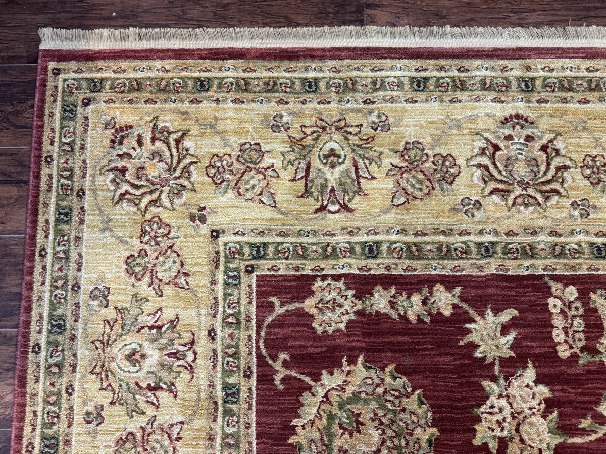 Traditional Wool Oriental Rug 9x13, Large Power Loomed Carpet, Burgundy - Jewel Rugs, view 7
