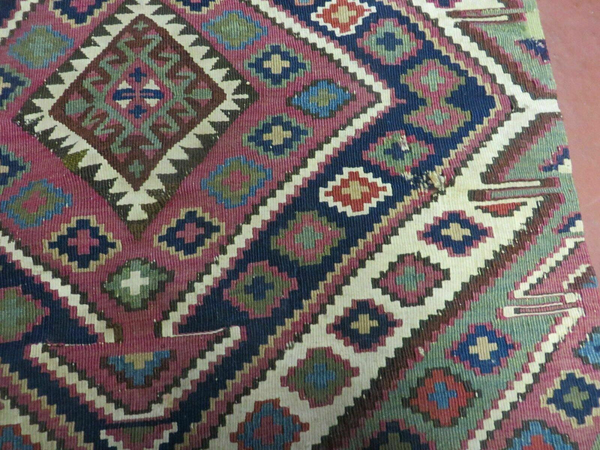 2' 1" X 4' 4" Antique Handmade Bagface Kilim Shirvan Caucasian Wool Rug Nice - Jewel Rugs, view 5