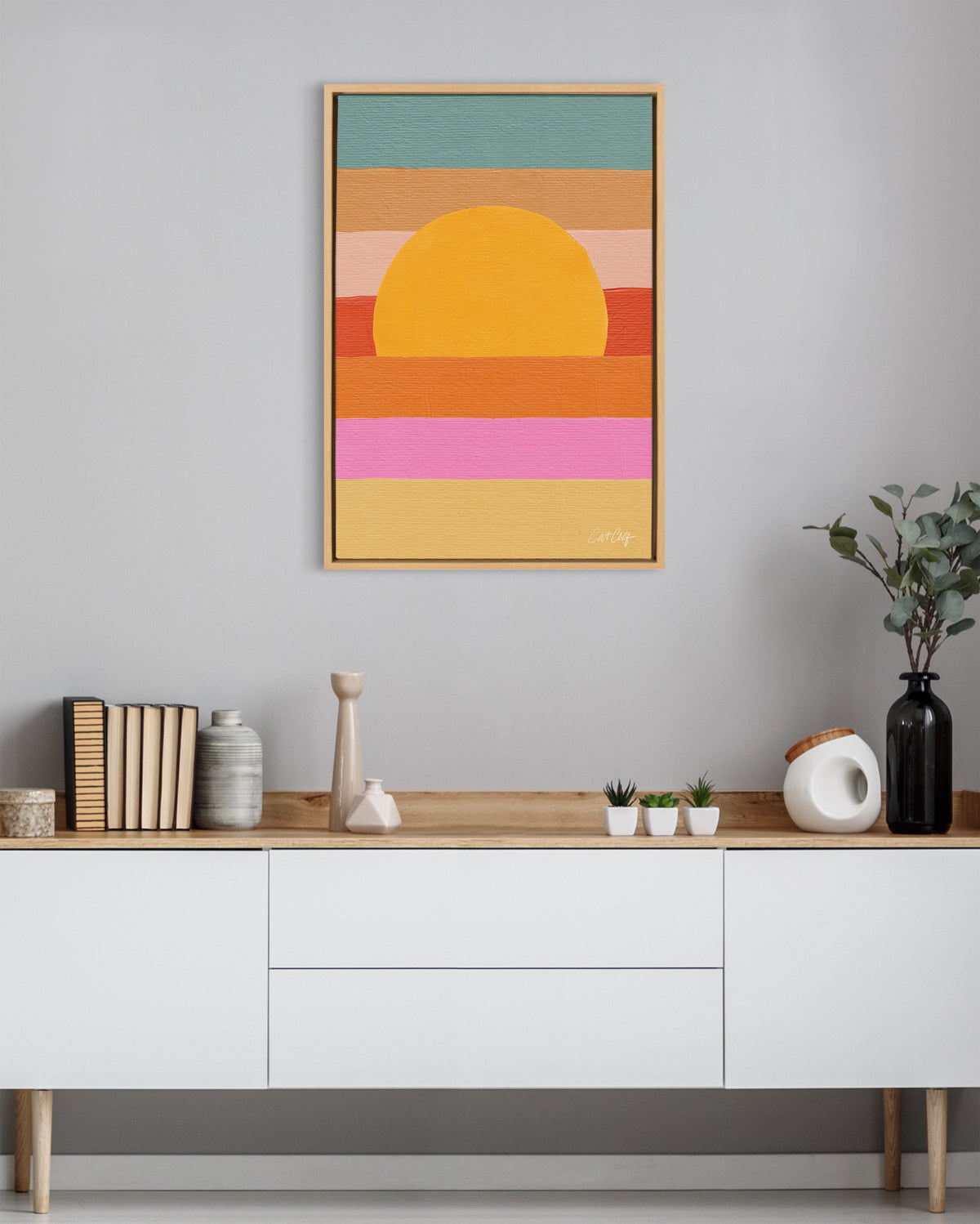 Sylvie Sunset Waves Framed Canvas by Cat Coquillette