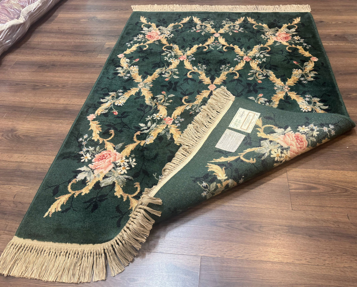 Karastan Garden of Eden Rug 4x6, Green Savonnerie 509/1733, Original Discontinued Vintage Karastan Carpet - Jewel Rugs, view 11