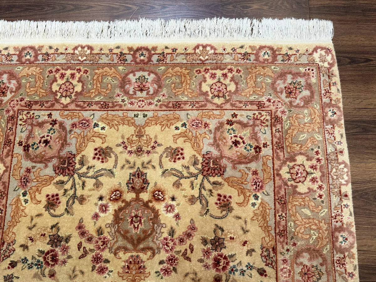 Sino Persian Rug 4x6, Wool and Silk Highlights, Fine 200 KPSI - Jewel Rugs, view 8