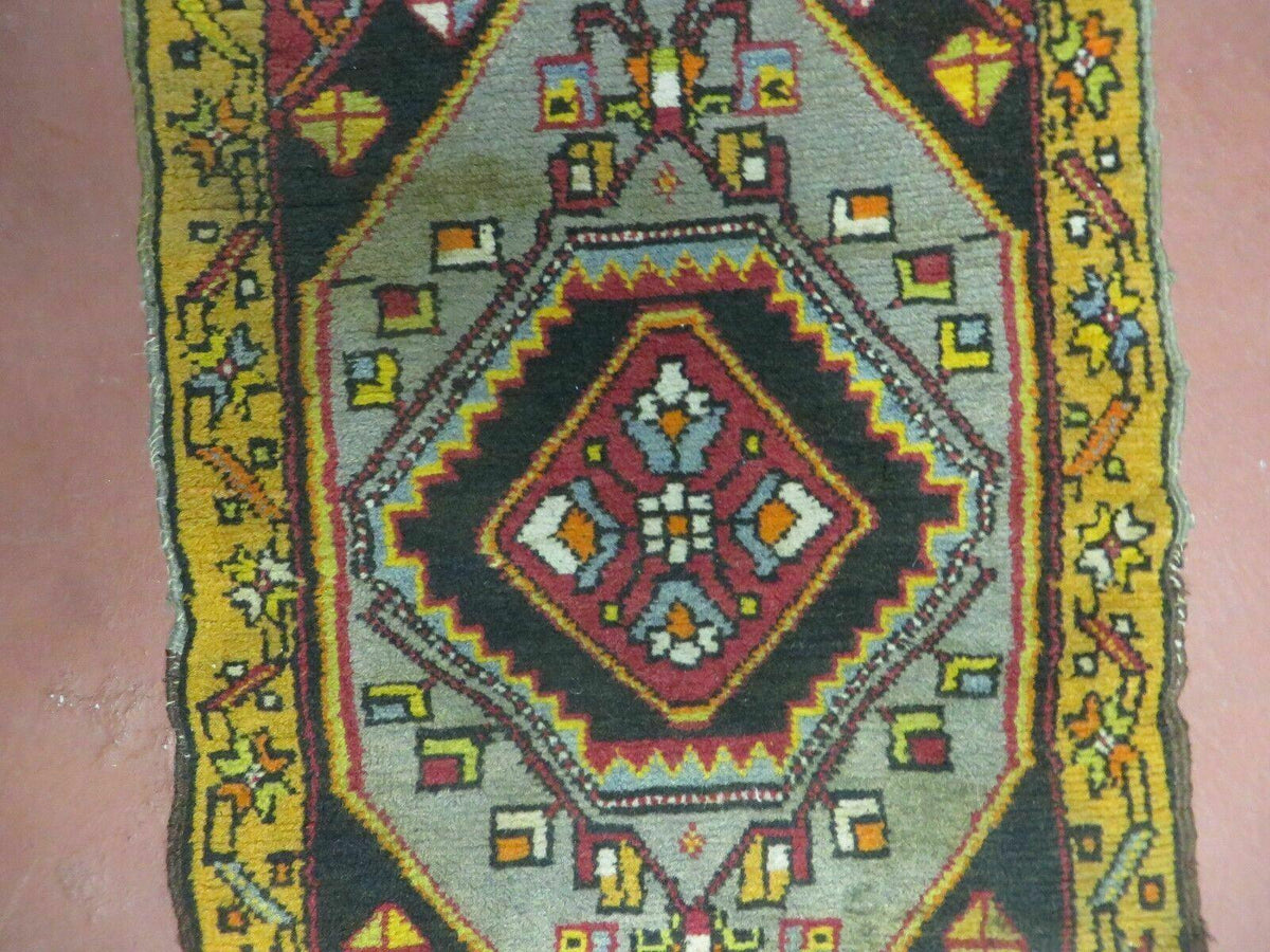 19" X 42" Antique Handmade Turkish Colorful Oushak Oshak Yastik Wool Rug Mat - Jewel Rugs, view 13