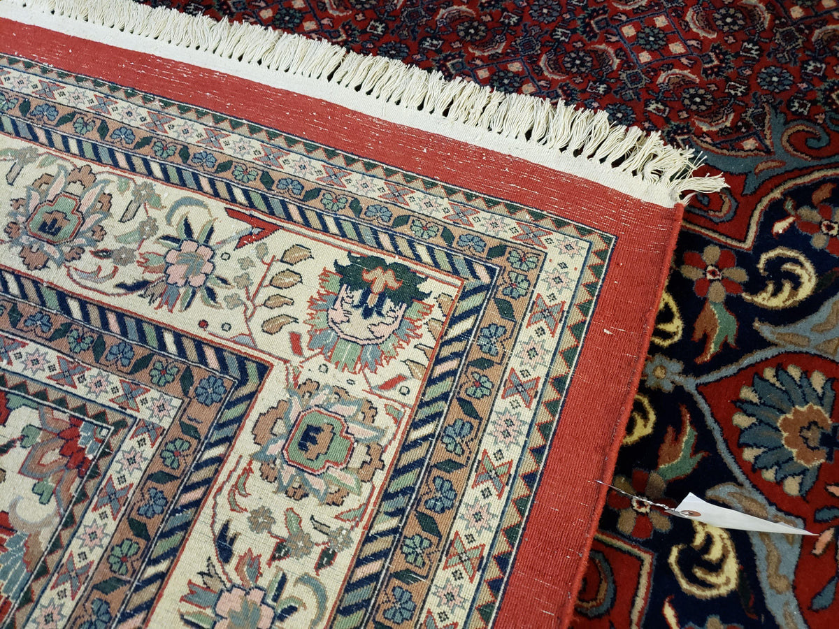 Indian Rug 9x12 Red Indo Bidjar Rug 9x12 Vintage Rug Allover Pattern Medallion Rug Wool Rug Nice Persian Design - Jewel Rugs, view 10