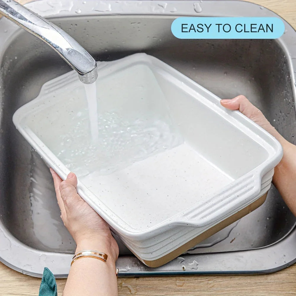 Casserole Dish with Lid 13x9 Farmhouse Rectangular Baking Dish