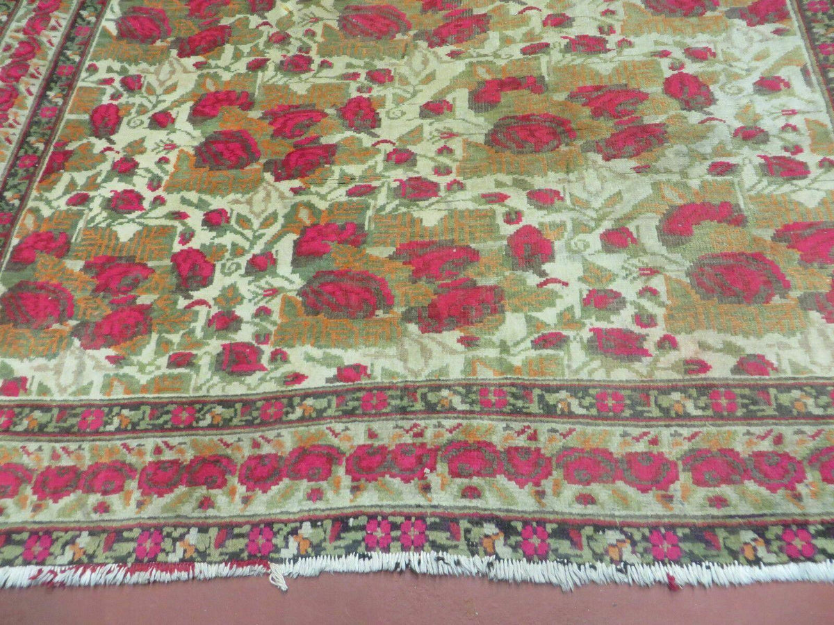 5' X 6' Antique Handmade India Floral Oriental Wool Rug Roses Flowers Traditional Contemporary Design - Jewel Rugs, view 5