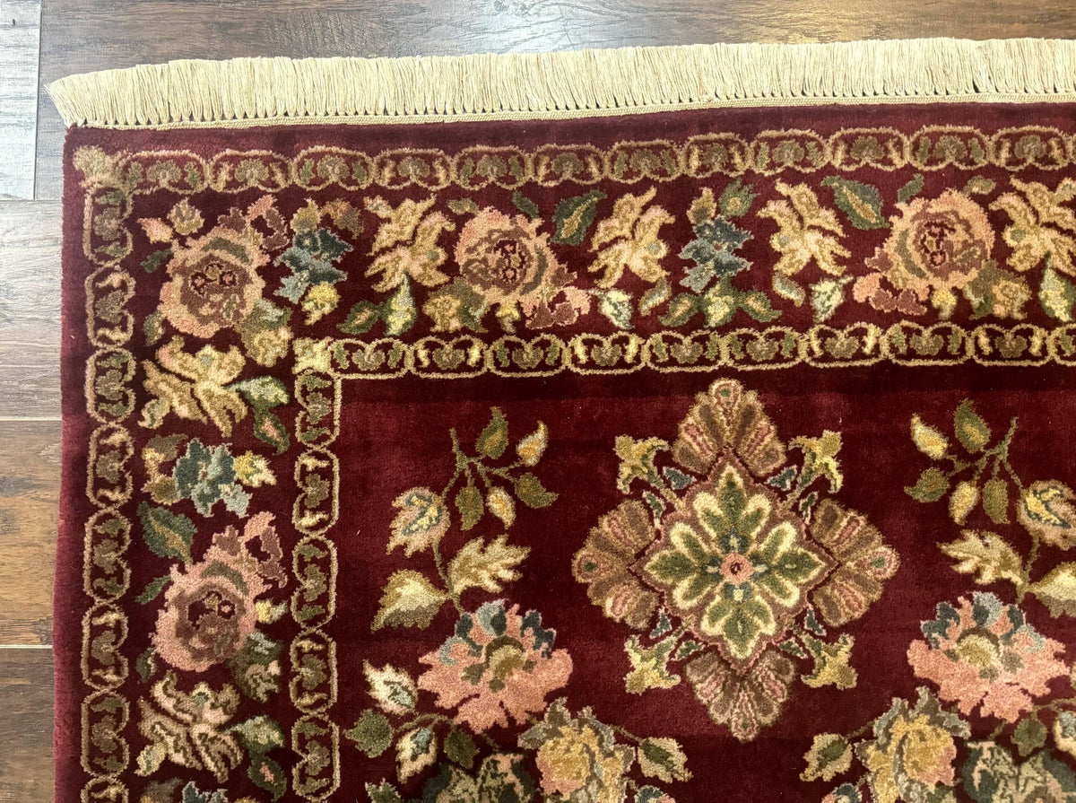 Indo Persian Kerman Rug 4x6, Burgundy, Floral - Jewel Rugs, view 7
