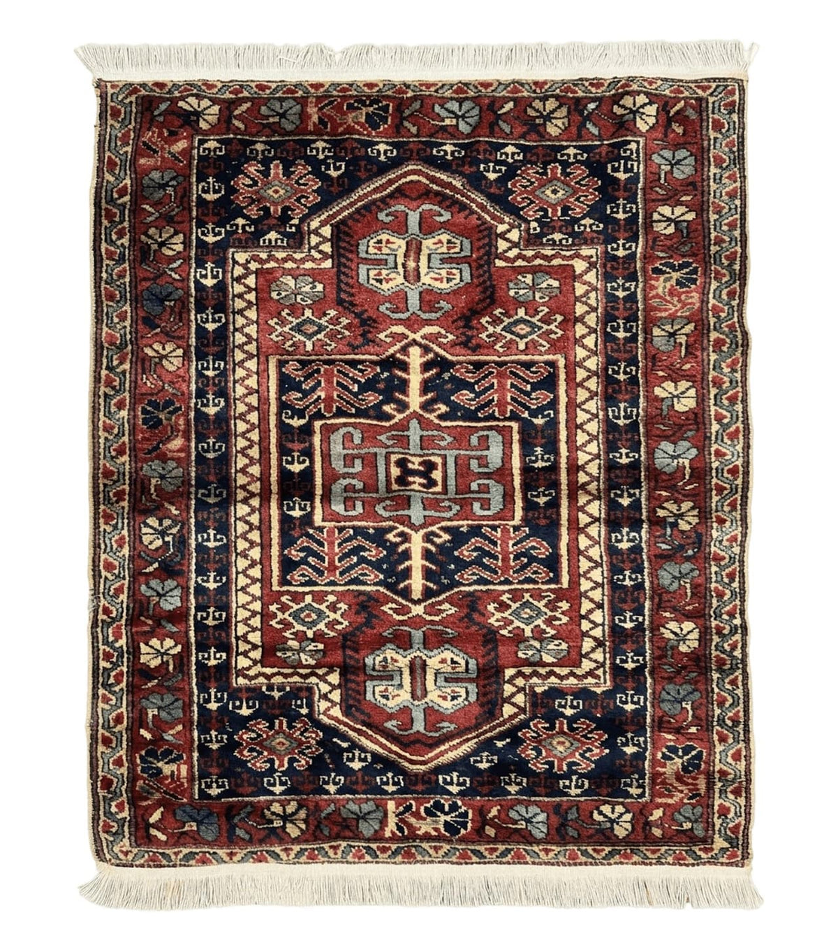Antique Turkish Sparta Rug 3x4, Geometric Caucasian Pattern, Vintage Handmade Tribal Wool Carpet - Jewel Rugs