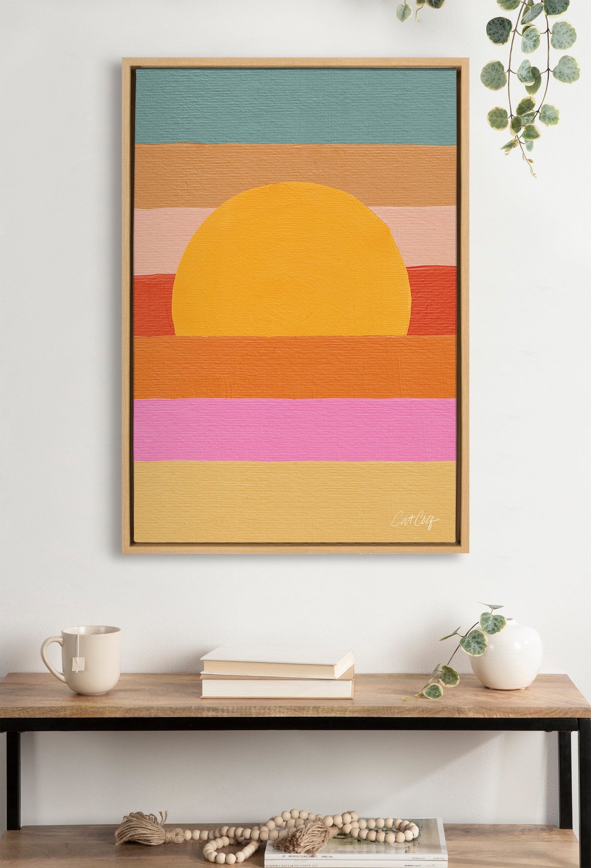 Sylvie Sunset Waves Framed Canvas by Cat Coquillette