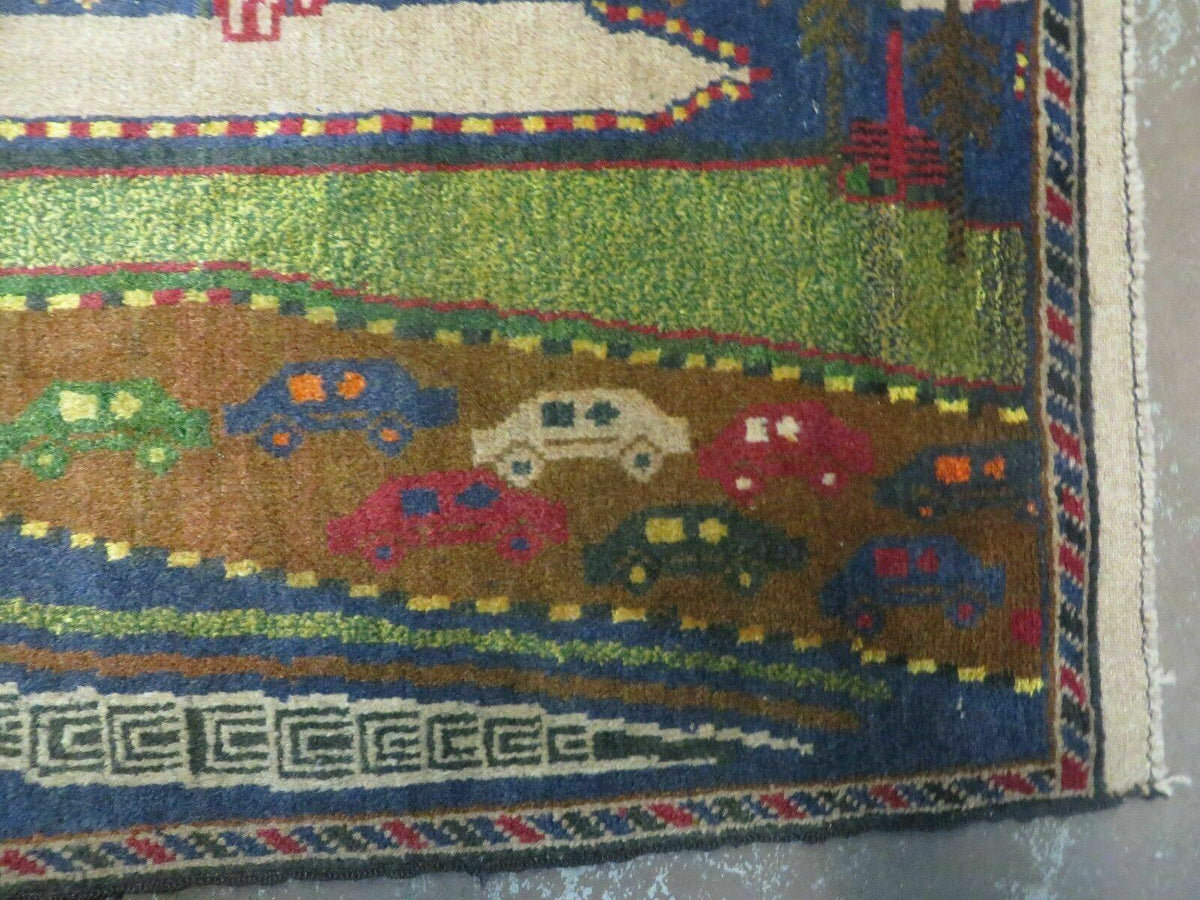 3' X 5' New Vintage Handmade Afghan Balouch Tribal Wool Pictorial Rug # 303 - Jewel Rugs, view 7