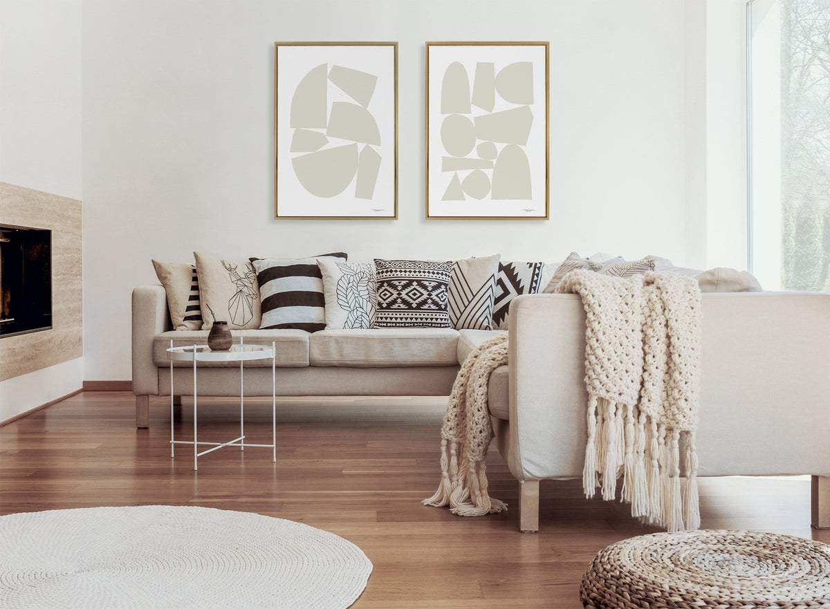 Sylvie Constructed II Neutral Framed Canvas by Statement Goods