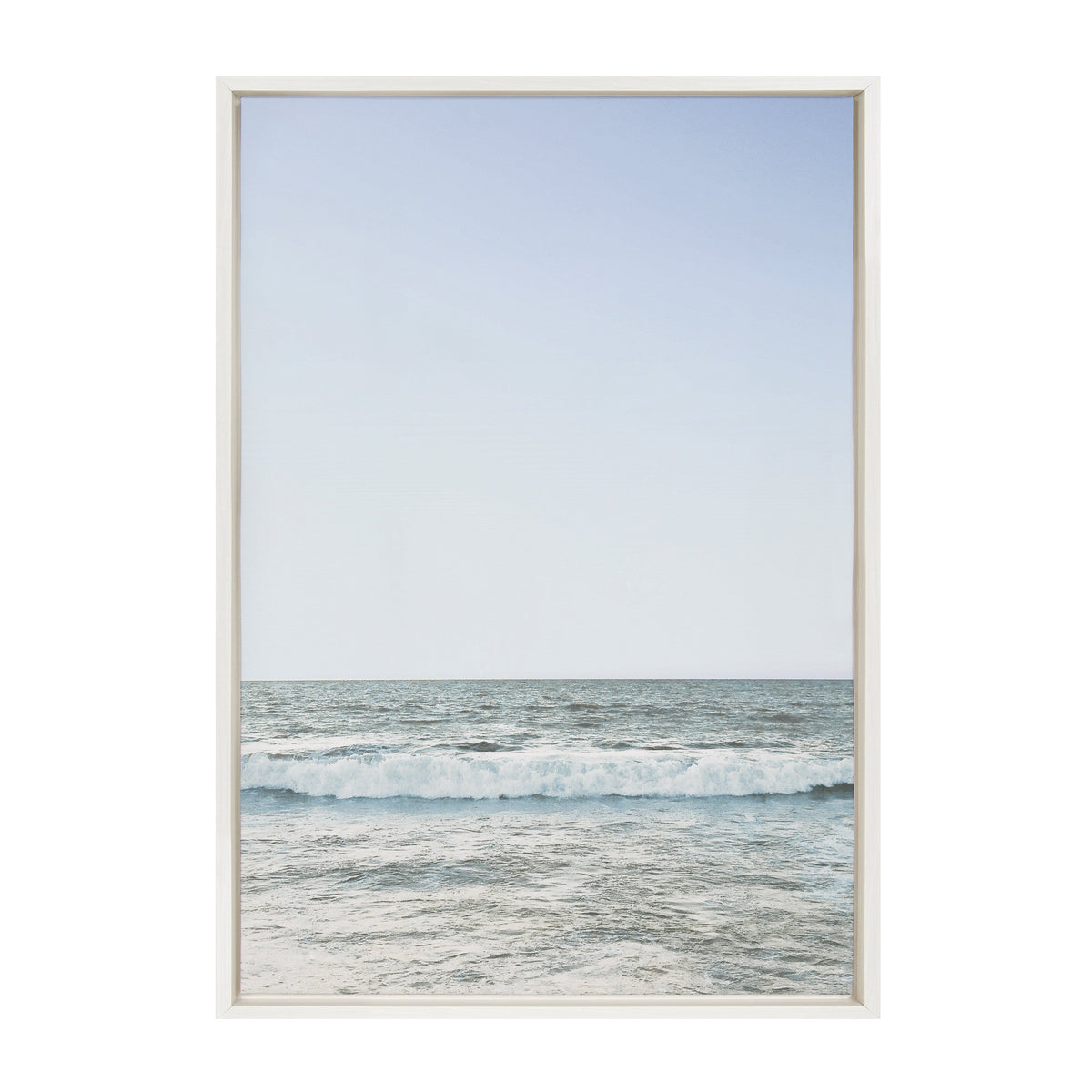 Sylvie Pale Blue Sea Framed Canvas by The Creative Bunch Studio