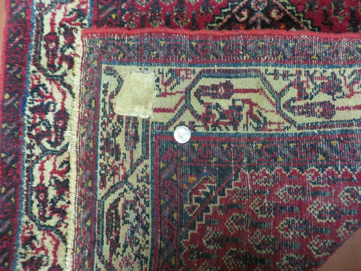 2.5' X 4' Vintage Handmade Indian Amritsar Wool Rug Paisley Design Red - Jewel Rugs, view 11