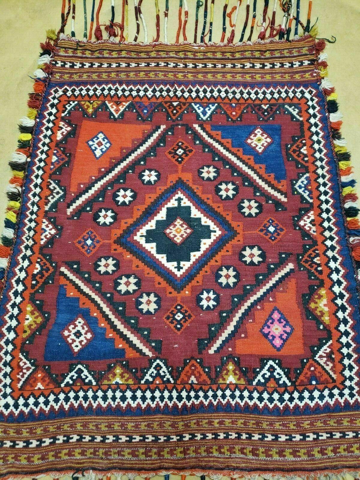 3' X 4' Antique Handmade Turkish Wool Kilim Rug Decorative Seat Cover - Jewel Rugs, view 5