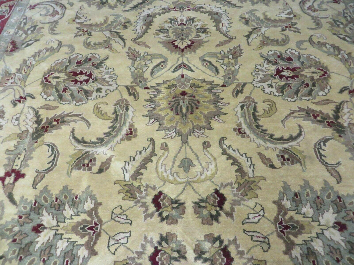 9' X 12' Vintage Handmade India Oriental Jaipur Quality Tea Wash Hand Knotted - Jewel Rugs, view 5