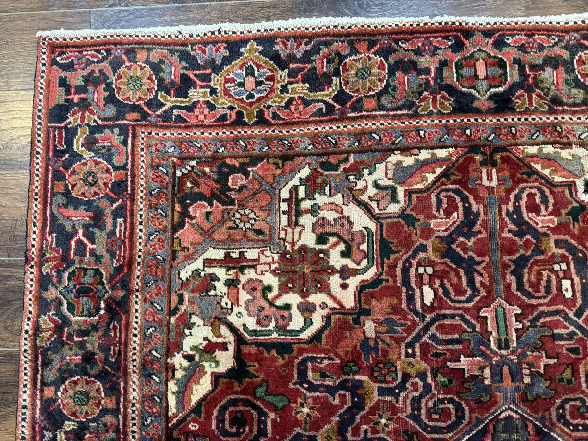 Persian Heriz Rug 6.6 x 9, Geometric Wool Persian Carpet - Jewel Rugs, view 7