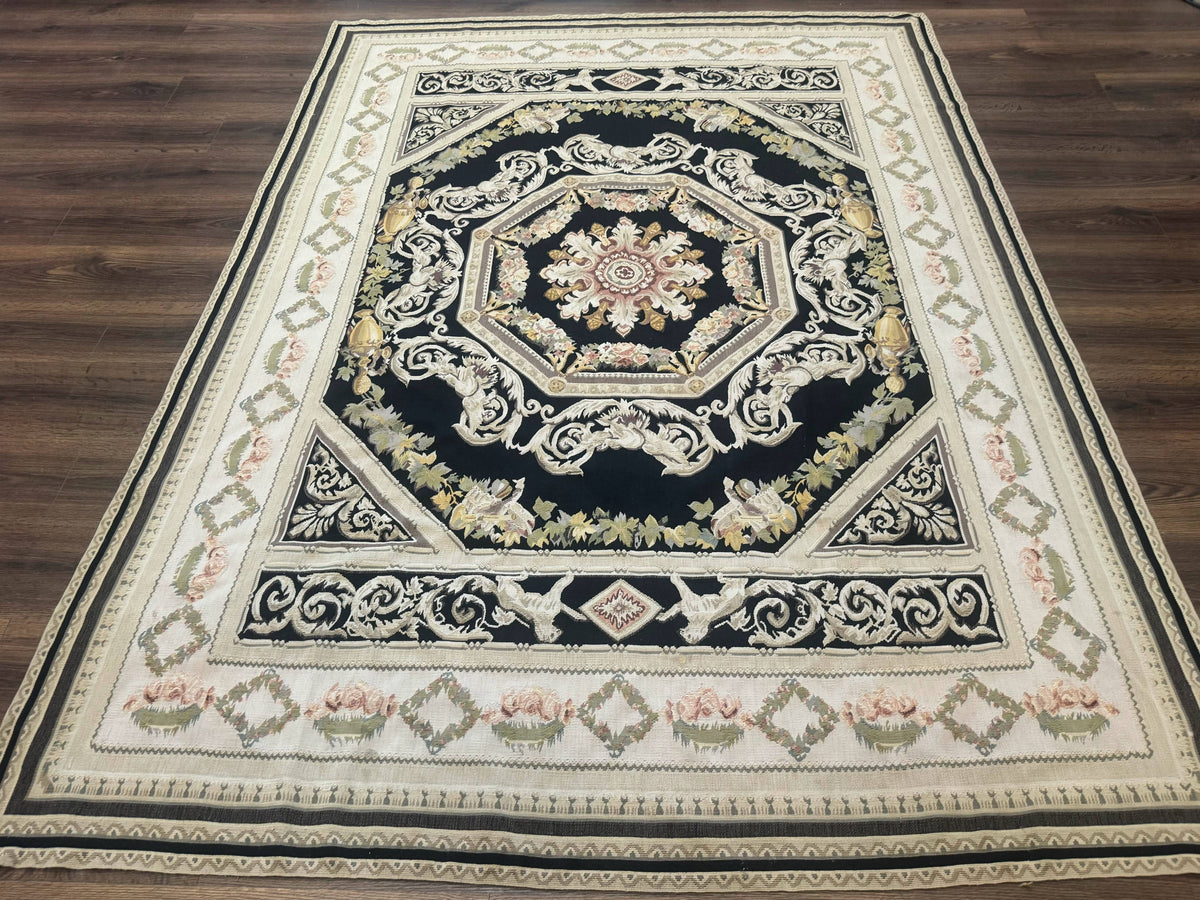 Aubusson Rug 6x8, European Design, Lion Pictorials, Black - Jewel Rugs, view 2